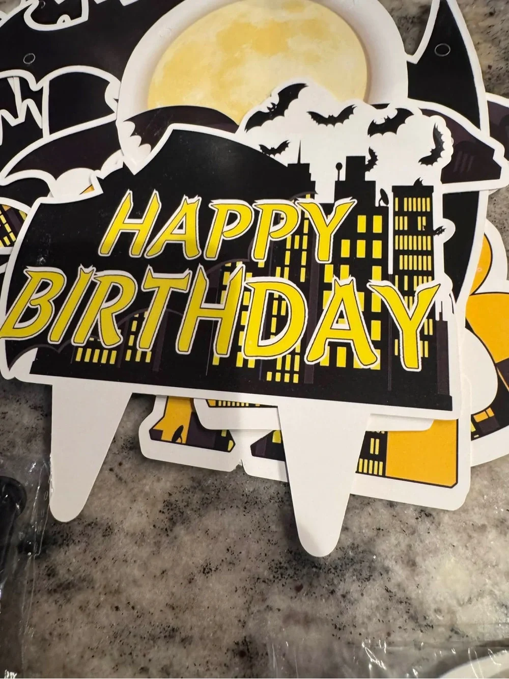 Batman party decor 1-12 years signs, balloons, backdrop, cupcake sticks & more